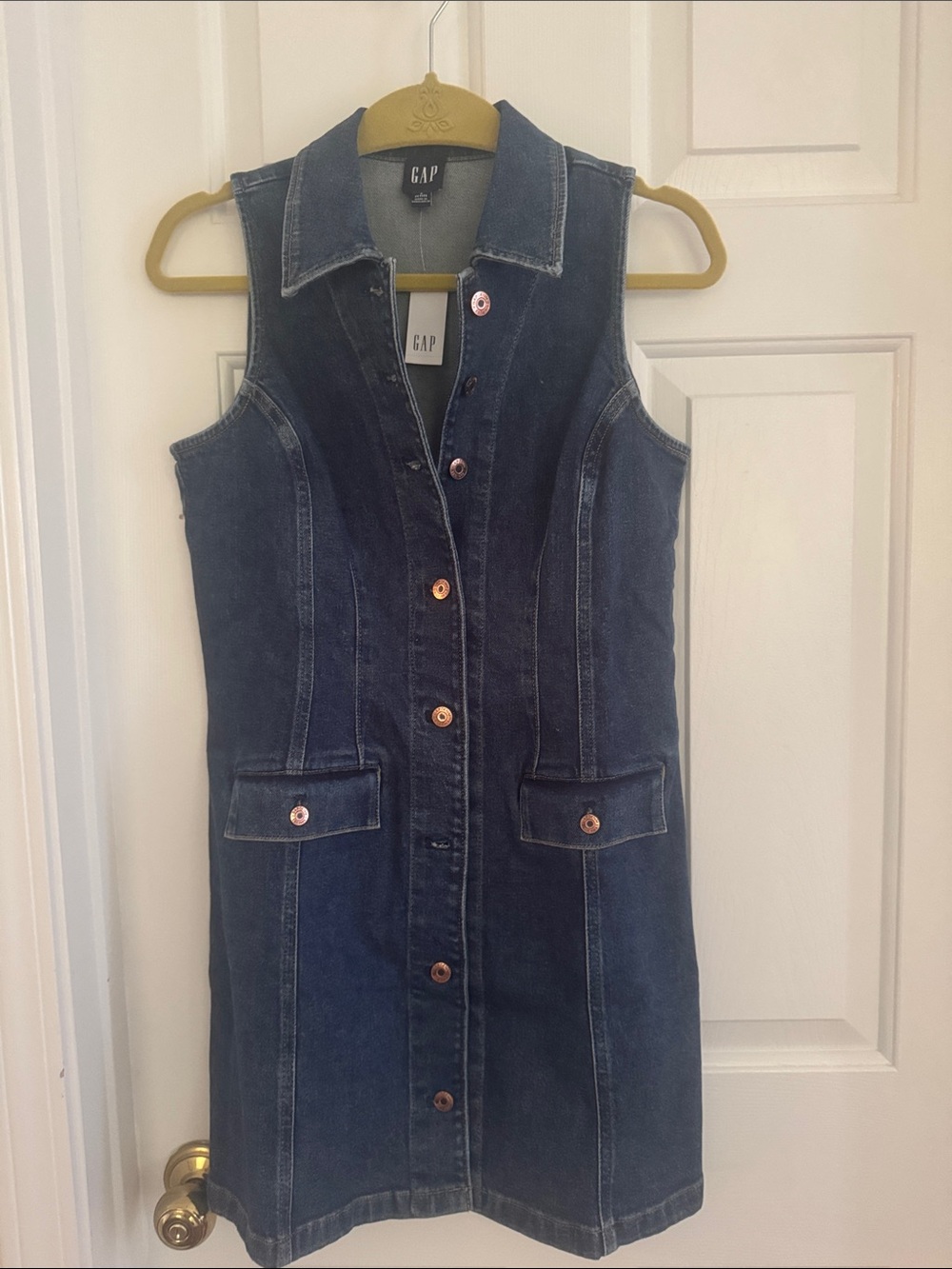 GAP Sleeveless Indigo Denim Mini Dress